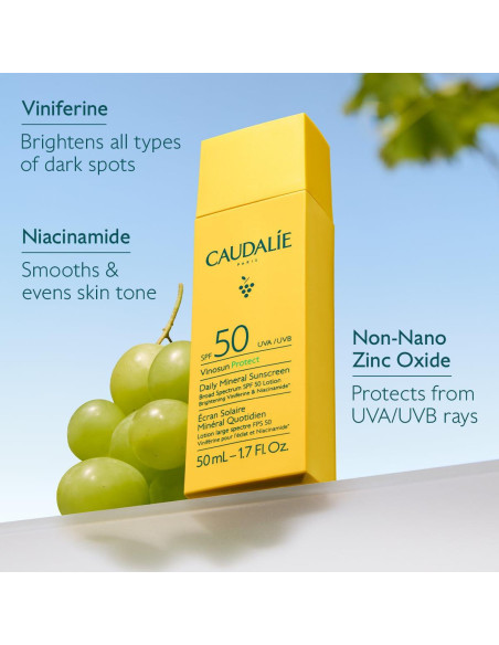 Protector Solar Mineral Caudalie Vinosun SPF50 50 mL Protector Solar Mineral Caudalie Vinosun SPF50 50 mL