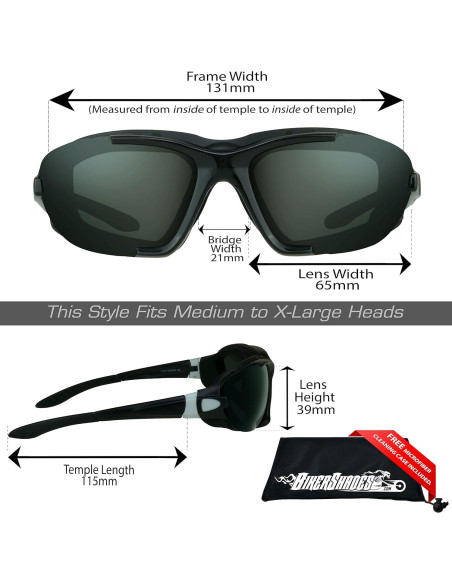 Gafas de seguridad Bikershades Slider con almohadilla espuma Gafas de seguridad Bikershades Slider con almohadilla espuma