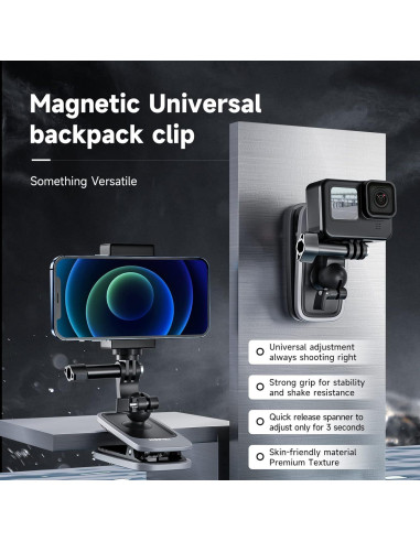Soporte Magnético TELESIN para Mochila y Teléfono 360