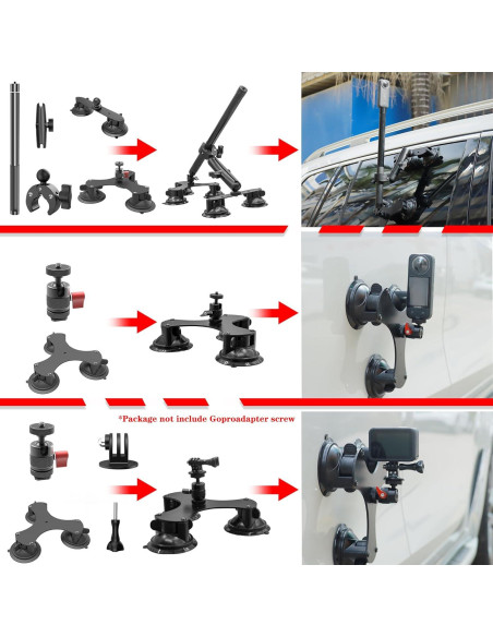 Soporte de Succión Taisioner 5 en 1 para Cámara de Acción 360 Soporte de Succión Taisioner 5 en 1 para Cámara de Acción 360