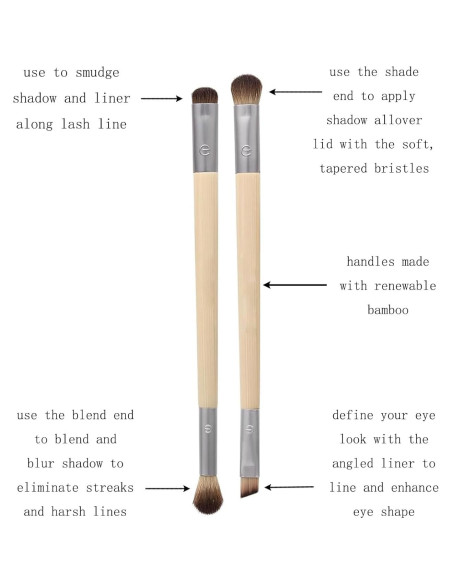 Juego de Brochas de Maquillaje para Ojos YAMHOHO - Set 2 Piezas Ecológicas Juego de Brochas de Maquillaje para Ojos YAMHOHO - Set 2 Piezas Ecológicas