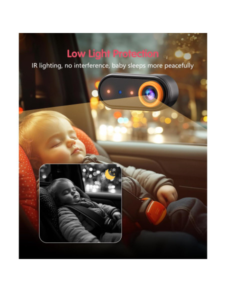 Cámara de Auto para Bebés Luckview Doble 1080P 7.2" IR Cámara de Auto para Bebés Luckview Doble 1080P 7.2" IR