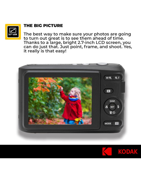 Cámara Digital Kodak PIXPRO FZ45 16MP + Accesorios Completo