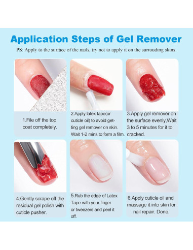 Removedor de Gel para Uñas LOUINSTIC 15ml y Aceite Cutículas 15ml