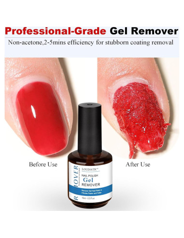 Removedor de Gel para Uñas LOUINSTIC 15ml y Aceite Cutículas 15ml
