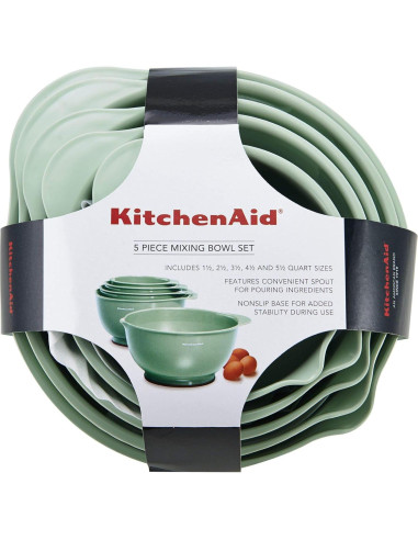 Juego de Cuencos de Mezcla KitchenAid 5 Piezas Pistacho
