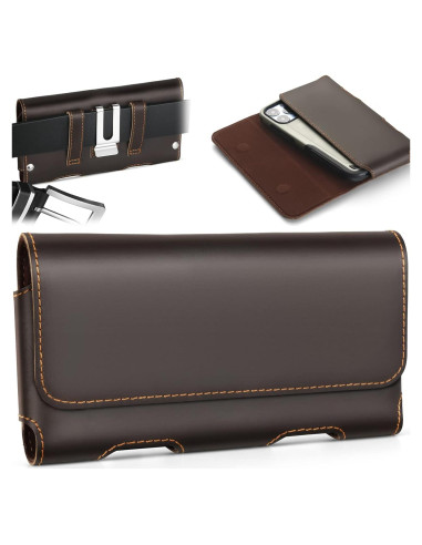 Funda de cuero Gcepls para iPhone 14 y Galaxy S23 - Mediana