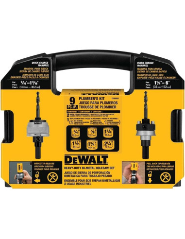 Kit de Sierras de Corona Bi-Metal DEWALT D180001 9 Piezas