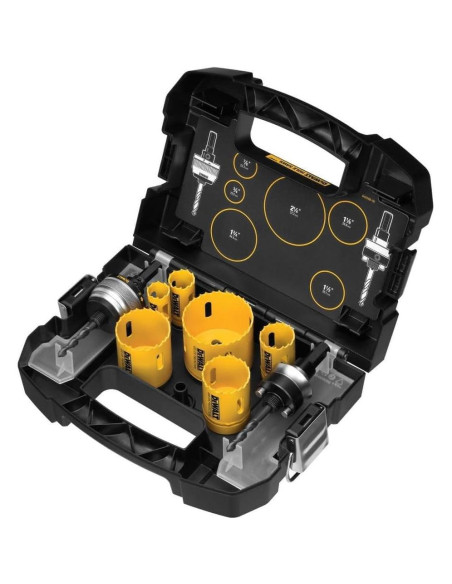 Kit de Sierras de Corona Bi-Metal DEWALT D180001 9 Piezas Kit de Sierras de Corona Bi-Metal DEWALT D180001 9 Piezas