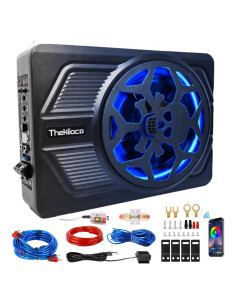 Subwoofer de Coche Slim 800W con Iluminación y Control Remoto