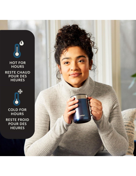 Taza de Acero Inoxidable Contigo 414 mL Aislada con Asa Azul Taza de Acero Inoxidable Contigo 414 mL Aislada con Asa Azul