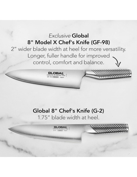 Cuchillo de Chef Global Modelo X 20.32 cm Acero Inoxidable Cuchillo de Chef Global Modelo X 20.32 cm Acero Inoxidable