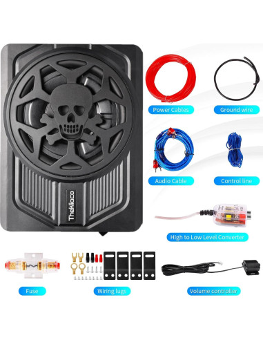 Subwoofer de Coche Slim 800W con Iluminación y Control Remoto