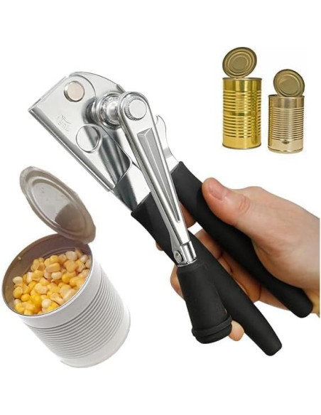 Abridor de Latas Manual LUFMWCWD con Mango Ergonómico Negro Abridor de Latas Manual LUFMWCWD con Mango Ergonómico Negro