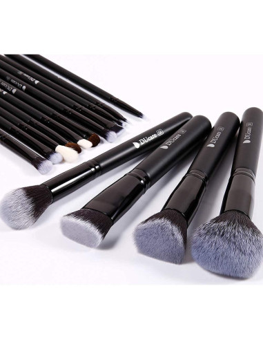 Conjunto de Brochas de Maquillaje DUcare 15 Piezas Negras
