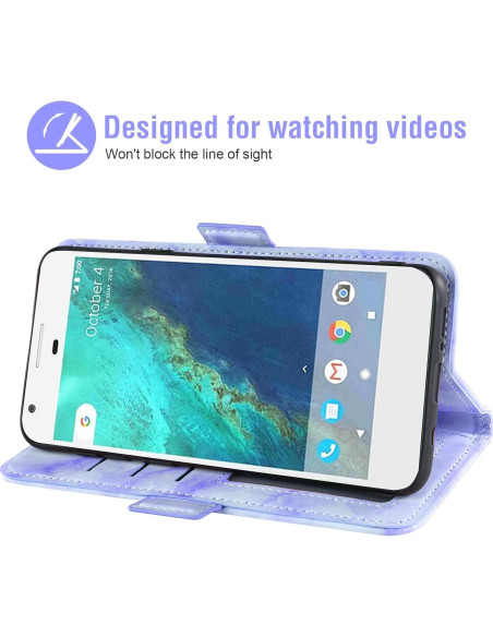 Funda de Cartera Plegable Asuwish para Google Pixel 1 con Protector Funda de Cartera Plegable Asuwish para Google Pixel 1 con Protector