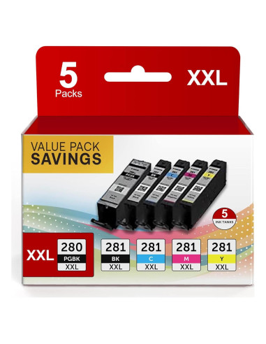 Cartuchos de Tinta Canon PGI-280XXL CLI-281XXL Bao Yan - 5 Colores