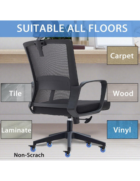 Ruedas de Silla de Oficina ANPTGHT con Freno Azul Set de 5 Ruedas de Silla de Oficina ANPTGHT con Freno Azul Set de 5