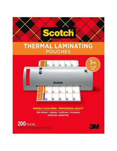 Bolsas de Laminado Térmico Scotch 200 y 100 Cuentas + Laminadora TL901X