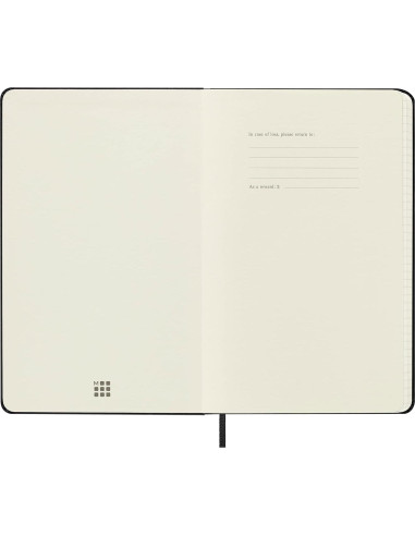 Cuaderno Clásico Moleskine Grande Tapa Dura Negro 12.7x21cm