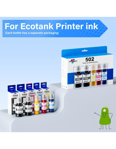 Botellas de Recarga de Tinta 502 Sublimaker - 5 Paquetes Botellas de Recarga de Tinta 502 Sublimaker - 5 Paquetes