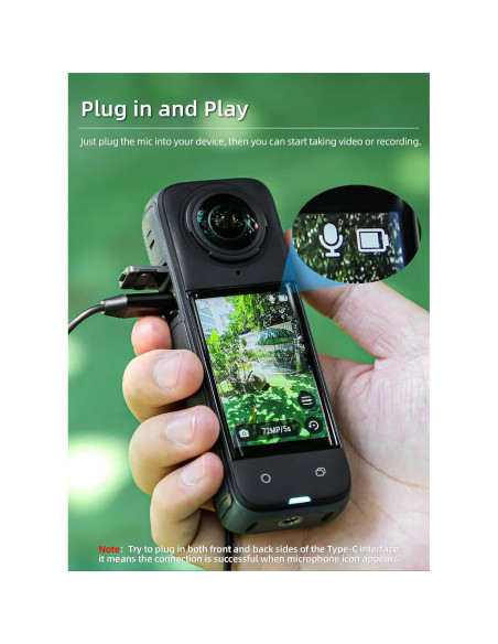 Micrófono Lavalier BTG para Insta360 X4 - Alta Sensibilidad Micrófono Lavalier BTG para Insta360 X4 - Alta Sensibilidad