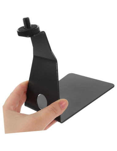 Soporte de Micrófono Ajustable con Abrazadera Fija Negro