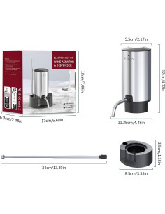 Aireador de vino eléctrico Liuzouwin 2025 recargable plateado 2
