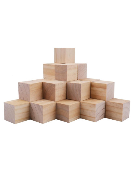 Cubos de Madera sin Terminar Tosnail - Paquete de 30 Piezas 5.08 cm Cubos de Madera sin Terminar Tosnail - Paquete de 30 Piezas 5.08 cm