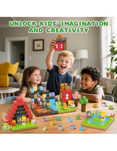 Axirata 208 Piezas Bloques de Construcción Magnéticos para Niños