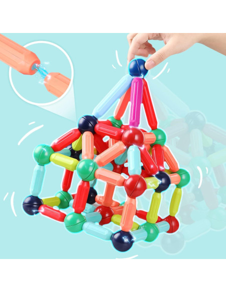 Bloques de Construcción Magnéticos BAKAM 42PCS para Niños 4-8 Años Bloques de Construcción Magnéticos BAKAM 42PCS para Niños 4-8 Años