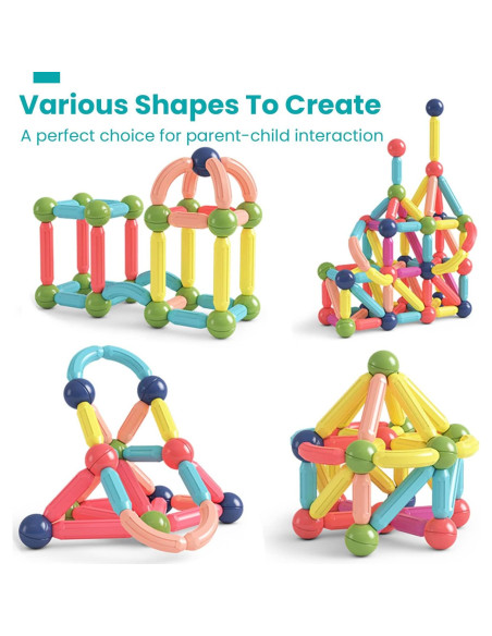 Bloques de Construcción Magnéticos BAKAM 42PCS para Niños 4-8 Años Bloques de Construcción Magnéticos BAKAM 42PCS para Niños 4-8 Años
