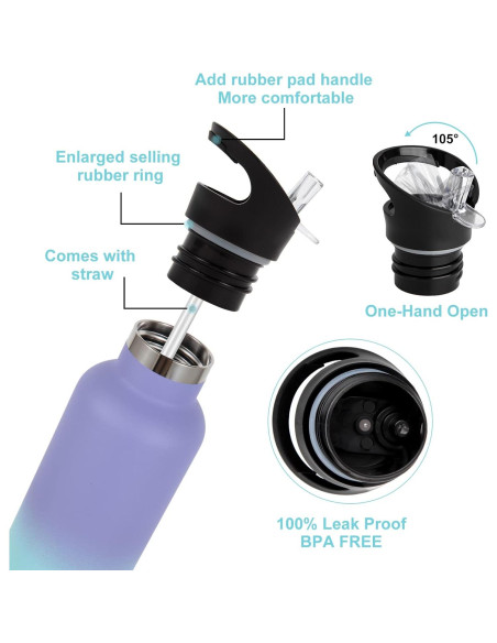 Botellas de Agua Neihepal 2 Piezas 680ml Acero Inoxidable Botellas de Agua Neihepal 2 Piezas 680ml Acero Inoxidable