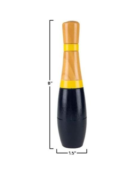 Juego de Bolos de Madera Hey Play - Set 10 Pines y 2 Pelotas Juego de Bolos de Madera Hey Play - Set 10 Pines y 2 Pelotas