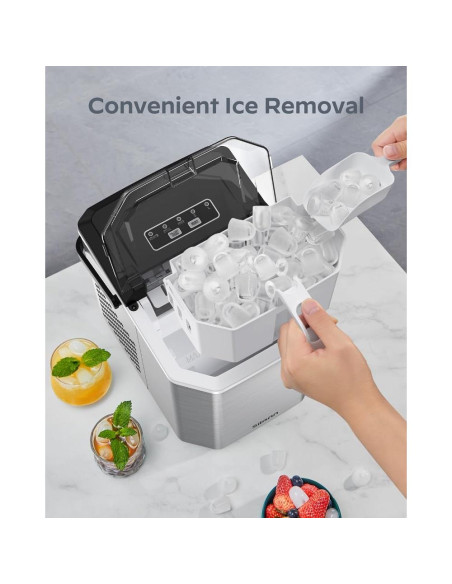 Máquina de Hielo Silonn Portátil Acero Inoxidable 26 lbs/día Máquina de Hielo Silonn Portátil Acero Inoxidable 26 lbs/día