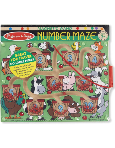 Laberinto Magnético de Números Melissa & Doug - Juguete de Madera para Niños 3 a 5 Años