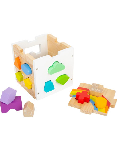 Cubo Clasificador de Formas Arcoíris Small Foot - Juguete Educativo 13 Formas