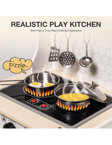 Juego de Cocina de Madera ROBOTIME con Luces y Sonidos 3+