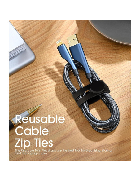 40 Bridas de Cable Nearockle Silicona Ajustables Blancas y Negras 40 Bridas de Cable Nearockle Silicona Ajustables Blancas y Negras