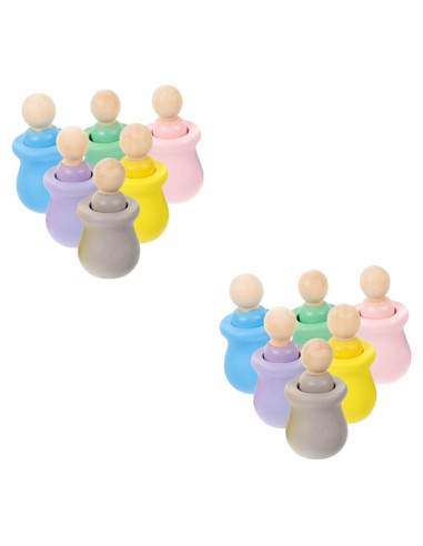 Muñecos de Madera en Blanco BESPORTBLE 12 Pcs para DIY