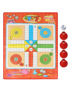 Juego de Mesa Ludo Zerone 60x45cm Tela Plegable 4 Jugadores