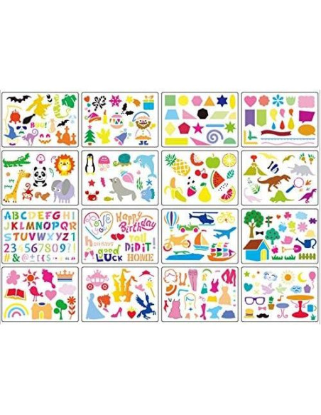 Juego de Plantillas de Dibujo Jucoan 34 Piezas Creativas Juego de Plantillas de Dibujo Jucoan 34 Piezas Creativas