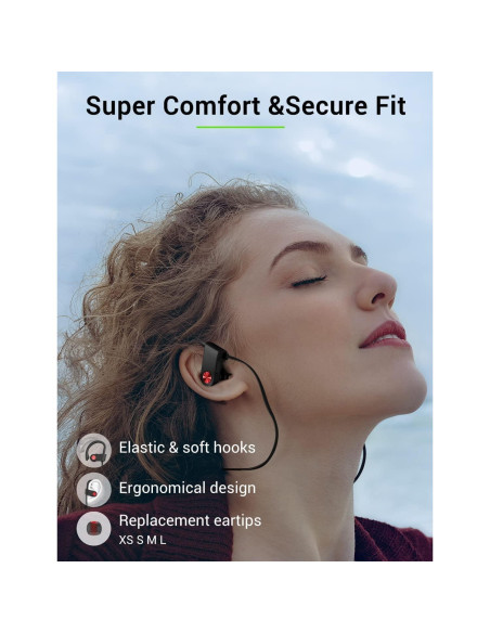 Auriculares Bluetooth Stiive U8I In-Ear IPX7 16h Negro/Rojo Auriculares Bluetooth Stiive U8I In-Ear IPX7 16h Negro/Rojo