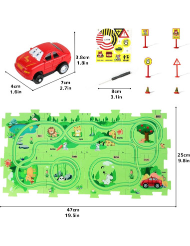 Puzzle Racer Conjunto de Pistas de Autos XAZASTOV 8 Piezas