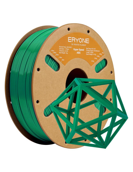 Filamento ABS ERYONE 1.75mm verde 1kg para impresión 3D Filamento ABS ERYONE 1.75mm verde 1kg para impresión 3D