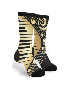 Calcetines Unisex CYMO Notas Musicales y Piano - Talla Única