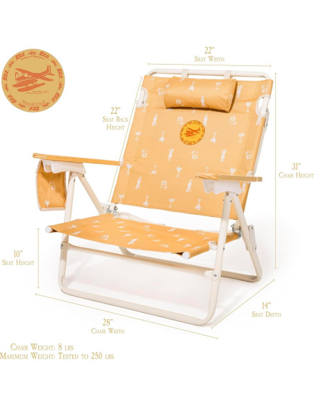 Silla de Playa Reclinable Business & Pleasure Co. Manana 3.63 kg Silla de Playa Reclinable Business & Pleasure Co. Manana 3.63 kg