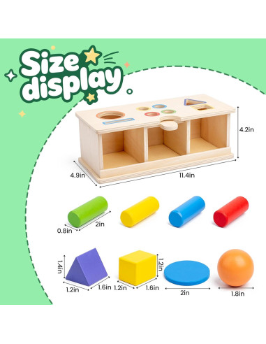 Juguete Montessori de Madera WoodenEdu Clasificador de Colores 1-3 Años