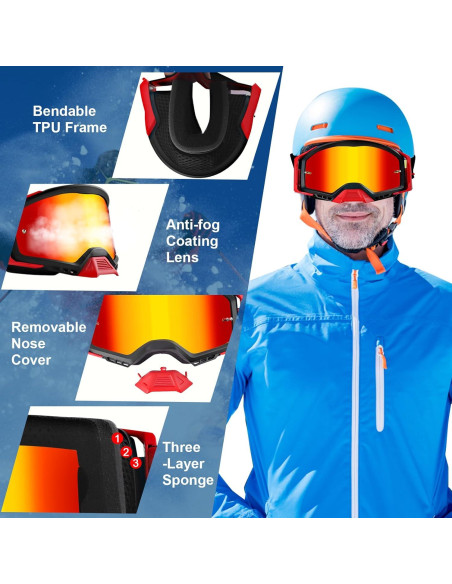 Gafas de Motocross BIBIRE MX UV400 Antivaho para Hombres y Mujeres Gafas de Motocross BIBIRE MX UV400 Antivaho para Hombres y Mujeres