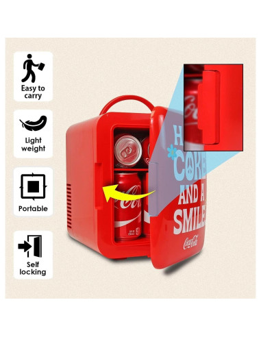 Refrigerador Mini Koolatron KDC4-SMILE 4L Portátil Rojo
